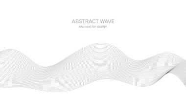 Tasarım için soyut dalga elemanı. Dijital frekans dengeleyici. Tarzlanmış çizgi sanat arka planı. Vektör çizimi. Karıştırma aracı kullanılarak oluşturulan çizgilerle dalga. Dalgalı kıvrımlı çizgi, düz çizgi.