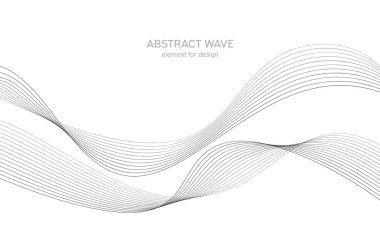 Tasarım için soyut dalga elemanı. Dijital frekans dengeleyici. Tarzlanmış çizgi sanat arka planı. Vektör çizimi. Karıştırma aracı kullanılarak oluşturulan çizgilerle dalga. Dalgalı kıvrımlı çizgi, düz çizgi.