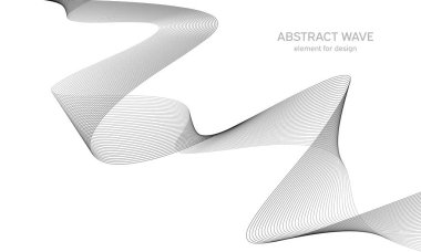 Tasarım için soyut dalga elemanı. Dijital frekans dengeleyici. Tarzlanmış çizgi sanat arka planı. Vektör çizimi. Karıştırma aracı kullanılarak oluşturulan çizgilerle dalga. Dalgalı kıvrımlı çizgi, düz çizgi.