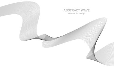 Tasarım için soyut dalga elemanı. Dijital frekans dengeleyici. Tarzlanmış çizgi sanat arka planı. Vektör çizimi. Karıştırma aracı kullanılarak oluşturulan çizgilerle dalga. Dalgalı kıvrımlı çizgi, düz çizgi.