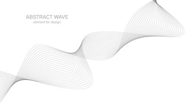 Tasarım için soyut dalga elemanı. Dijital frekans dengeleyici. Tarzlanmış çizgi sanat arka planı. Vektör çizimi. Karıştırma aracı kullanılarak oluşturulan çizgilerle dalga. Dalgalı kıvrımlı çizgi, düz çizgi.