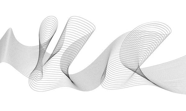 Tasarım için soyut dalga elemanı. Dijital frekans dengeleyici. Tarzlanmış çizgi sanat arka planı. Vektör çizimi. Karıştırma aracı kullanılarak oluşturulan çizgilerle dalga. Dalgalı kıvrımlı çizgi, düz çizgi.