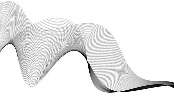 Tasarım için soyut dalga elemanı. Dijital frekans dengeleyici. Tarzlanmış çizgi sanat arka planı. Vektör çizimi. Karıştırma aracı kullanılarak oluşturulan çizgilerle dalga. Dalgalı kıvrımlı çizgi, düz çizgi.