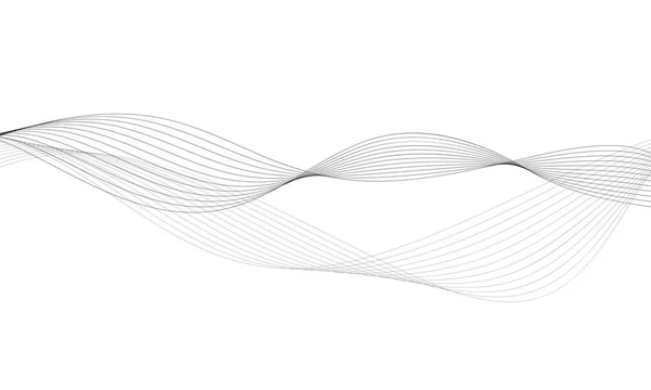 設計のための抽象波要素。デジタル周波数トラックイコライザ。様式化された線画の背景。ベクトルイラスト。ブレンドツールを使用して作成された線で波。曲線状の波線、滑らかなストライプ. — ストックベクタ