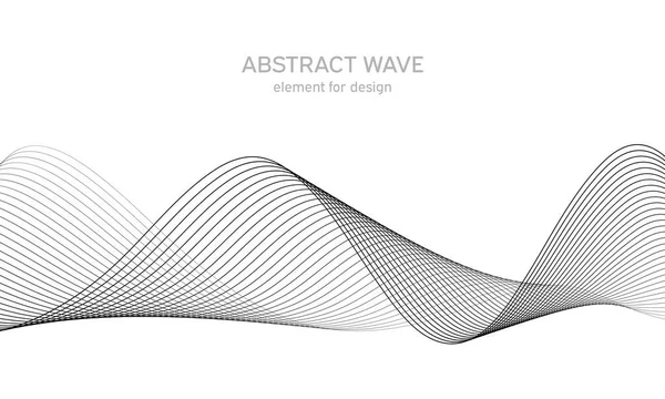 Tasarım için soyut dalga elemanı. Dijital frekans dengeleyici. Tarzlanmış çizgi sanat arka planı. Vektör çizimi. Karıştırma aracı kullanılarak oluşturulan çizgilerle dalga. Dalgalı kıvrımlı çizgi, düz çizgi.