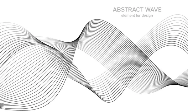Tasarım için soyut dalga elemanı. Dijital frekans dengeleyici. Tarzlanmış çizgi sanat arka planı. Vektör çizimi. Karıştırma aracı kullanılarak oluşturulan çizgilerle dalga. Dalgalı kıvrımlı çizgi, düz çizgi.