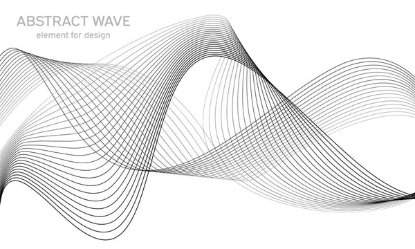 Tasarım için soyut dalga elemanı. Dijital frekans dengeleyici. Tarzlanmış çizgi sanat arka planı. Vektör çizimi. Karıştırma aracı kullanılarak oluşturulan çizgilerle dalga. Dalgalı kıvrımlı çizgi, düz çizgi.