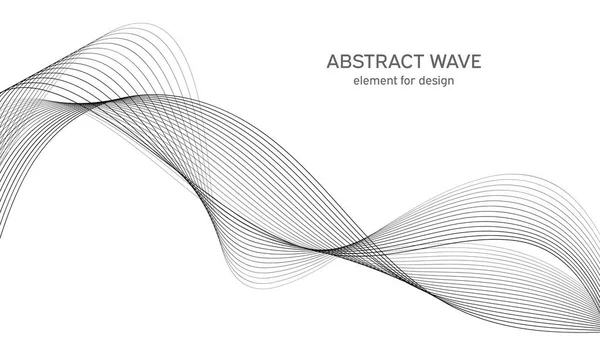 Tasarım için soyut dalga elemanı. Dijital frekans dengeleyici. Tarzlanmış çizgi sanat arka planı. Vektör çizimi. Karıştırma aracı kullanılarak oluşturulan çizgilerle dalga. Dalgalı kıvrımlı çizgi, düz çizgi.