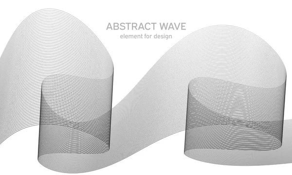 Tasarım için soyut dalga elemanı. Dijital frekans dengeleyici. Tarzlanmış çizgi sanat arka planı. Vektör çizimi. Karıştırma aracı kullanılarak oluşturulan çizgilerle dalga. Dalgalı kıvrımlı çizgi, düz çizgi.