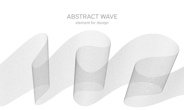 Tasarım için soyut dalga elemanı. Dijital frekans dengeleyici. Tarzlanmış çizgi sanat arka planı. Vektör çizimi. Karıştırma aracı kullanılarak oluşturulan çizgilerle dalga. Dalgalı kıvrımlı çizgi, düz çizgi.