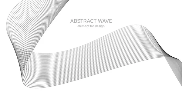 Tasarım için soyut dalga elemanı. Dijital frekans dengeleyici. Tarzlanmış çizgi sanat arka planı. Vektör çizimi. Karıştırma aracı kullanılarak oluşturulan çizgilerle dalga. Dalgalı kıvrımlı çizgi, düz çizgi.