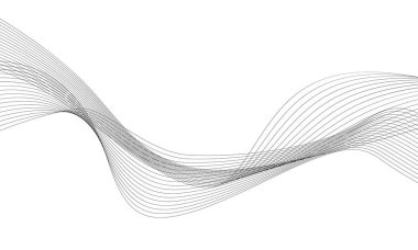 Tasarım için soyut dalga elemanı. Dijital frekans dengeleyici. Tarzlanmış çizgi sanat arka planı. Vektör çizimi. Karıştırma aracı kullanılarak oluşturulan çizgilerle dalga. Dalgalı kıvrımlı çizgi, düz çizgi.