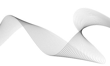 Tasarım için soyut dalga elemanı. Dijital frekans dengeleyici. Tarzlanmış çizgi sanat arka planı. Vektör çizimi. Karıştırma aracı kullanılarak oluşturulan çizgilerle dalga. Dalgalı kıvrımlı çizgi, düz çizgi.