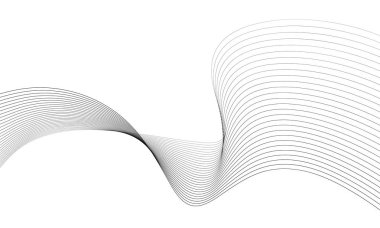 Tasarım için soyut dalga elemanı. Dijital frekans dengeleyici. Tarzlanmış çizgi sanat arka planı. Vektör çizimi. Karıştırma aracı kullanılarak oluşturulan çizgilerle dalga. Dalgalı kıvrımlı çizgi, düz çizgi.