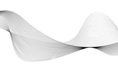 Tasarım için soyut dalga elemanı. Dijital frekans dengeleyici. Tarzlanmış çizgi sanat arka planı. Vektör çizimi. Karıştırma aracı kullanılarak oluşturulan çizgilerle dalga. Dalgalı kıvrımlı çizgi, düz çizgi.