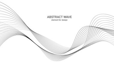 Tasarım için soyut dalga elemanı. Dijital frekans dengeleyici. Tarzlanmış çizgi sanat arka planı. Vektör çizimi. Karıştırma aracı kullanılarak oluşturulan çizgilerle dalga. Dalgalı kıvrımlı çizgi, düz çizgi.