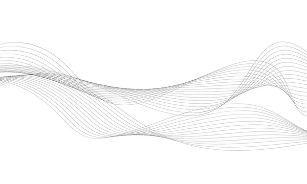 Élément vague abstrait pour le design. Égaliseur de piste de fréquence numérique. Fond d'art linéaire stylisé. Illustration vectorielle. Onde avec des lignes créées à l'aide de l'outil de mélange. Ligne ondulée incurvée, bande lisse. — Image vectorielle