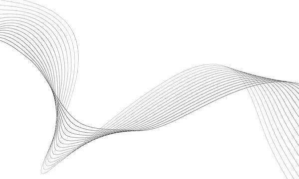 Abstraktes Wellenelement für Design. Digitaler Frequenzspurentzerrer. Stilisierte Linie Kunst Hintergrund. Vektorillustration. Welle mit Linien, die mit dem Überblendwerkzeug erzeugt werden. Geschwungene Wellenlinie, glatter Streifen. — Stockvektor