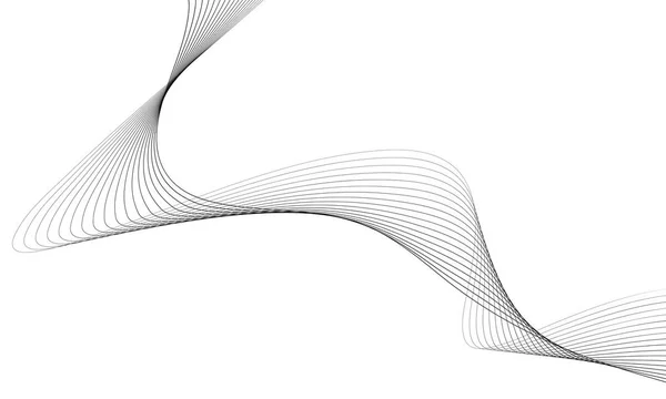 Абстрактный волновой элемент для дизайна. Цифровой уравнитель частоты. Стилизованные линии фона искусства. Векторная иллюстрация. Волна с линиями, созданными с помощью инструмента наложения. Кривая волнистая линия, гладкая полоса. — стоковый вектор