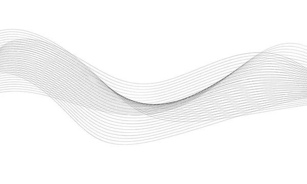 Elemento de onda abstracta para el diseño. Ecualizador de pista de frecuencia digital. Fondo de arte de línea estilizada. Ilustración vectorial. Onda con líneas creadas usando una herramienta de mezcla. Línea ondulada curvada, raya lisa. — Archivo Imágenes Vectoriales