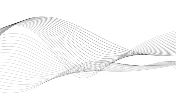 Abstract golfelement voor design. Digitale frequentie track equalizer. Gestileerde lijn kunst achtergrond. Vector illustratie. Wave met lijnen gemaakt met behulp van mix tool. Gebogen golvende lijn, gladde streep. — Stockvector