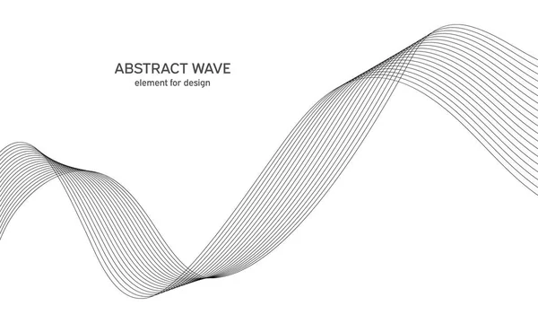 설계를 위한 추상적 인 파동 요소. 디지털 주파수 추적 알고리즘. 스타일적 인 라인 아트 배경. 벡터 일러스트. 혼합 도구를 사용하여 만들어 진 선으로 손을 흔들어 보 세요. 곱슬곱슬 한 와비 선, 매끈 한 줄무늬. — 스톡 벡터
