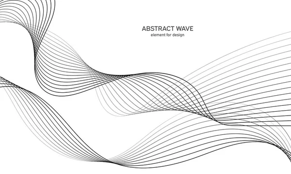 Absztrakt hullámelem a tervezéshez. Digitális frekvencia kiegyenlítő. Stilizált vonal művészet háttér. Vektor illusztráció. Hullám vonalak létre keverék eszköz. Hajlított hullámos vonal, sima csík. — Stock Vector