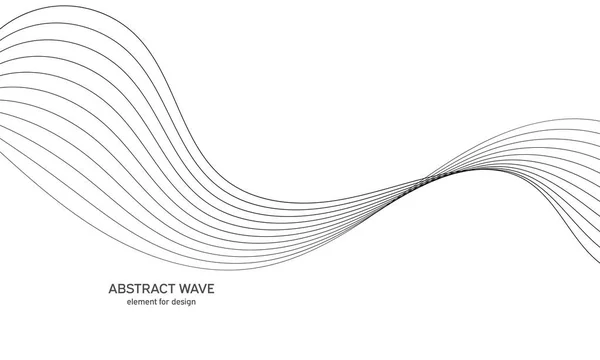 抽象波函数用于设计.数字频率轨道均衡器。风格线条艺术背景。矢量图解。用混合工具创建的线条进行波浪。曲线波浪形线，光滑条纹. — 图库矢量图片