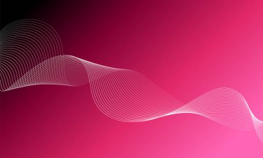 Tasarım için soyut dalga elemanı. Dijital frekans dengeleyici. Tarzlanmış çizgi sanat arka planı. Karıştırma aracı kullanılarak oluşturulan çizgilerle renkli parlak bir dalga. Eğimli dalgalı çizgi, pürüzsüz çizgili vektör.