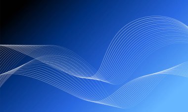 Tasarım için soyut dalga elemanı. Dijital frekans dengeleyici. Tarzlanmış çizgi sanat arka planı. Karıştırma aracı kullanılarak oluşturulan çizgilerle renkli parlak bir dalga. Eğimli dalgalı çizgi, pürüzsüz çizgili vektör.