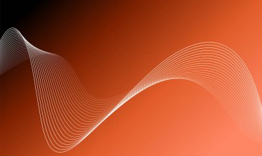 Tasarım için soyut dalga elemanı. Dijital frekans dengeleyici. Tarzlanmış çizgi sanat arka planı. Karıştırma aracı kullanılarak oluşturulan çizgilerle renkli parlak bir dalga. Eğimli dalgalı çizgi, pürüzsüz çizgili vektör.