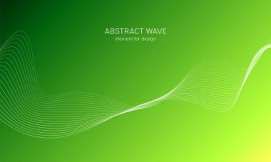 Tasarım için soyut dalga elemanı. Dijital frekans dengeleyici. Tarzlanmış çizgi sanat arka planı. Karıştırma aracı kullanılarak oluşturulan çizgilerle renkli parlak bir dalga. Eğimli dalgalı çizgi, pürüzsüz çizgili vektör.