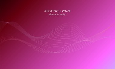 Tasarım için soyut dalga elemanı. Dijital frekans dengeleyici. Tarzlanmış çizgi sanat arka planı. Karıştırma aracı kullanılarak oluşturulan çizgilerle renkli parlak bir dalga. Eğimli dalgalı çizgi, pürüzsüz çizgili vektör.