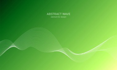 Tasarım için soyut dalga elemanı. Dijital frekans dengeleyici. Tarzlanmış çizgi sanat arka planı. Karıştırma aracı kullanılarak oluşturulan çizgilerle renkli parlak bir dalga. Eğimli dalgalı çizgi, pürüzsüz çizgili vektör.