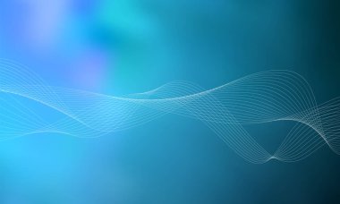 Tasarım için soyut dalga elemanı. Dijital frekans dengeleyici. Tarzlanmış çizgi sanat arka planı. Karıştırma aracı kullanılarak oluşturulan çizgilerle renkli parlak bir dalga. Eğimli dalgalı çizgi, pürüzsüz çizgili vektör.