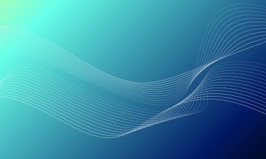 Tasarım için soyut dalga elemanı. Dijital frekans dengeleyici. Tarzlanmış çizgi sanat arka planı. Karıştırma aracı kullanılarak oluşturulan çizgilerle renkli parlak bir dalga. Eğimli dalgalı çizgi, pürüzsüz çizgili vektör.