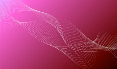 Tasarım için soyut dalga elemanı. Dijital frekans dengeleyici. Tarzlanmış çizgi sanat arka planı. Karıştırma aracı kullanılarak oluşturulan çizgilerle renkli parlak bir dalga. Eğimli dalgalı çizgi, pürüzsüz çizgili vektör.