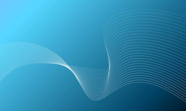 Tasarım için soyut dalga elemanı. Dijital frekans dengeleyici. Tarzlanmış çizgi sanat arka planı. Karıştırma aracı kullanılarak oluşturulan çizgilerle renkli parlak bir dalga. Eğimli dalgalı çizgi, pürüzsüz çizgili vektör.