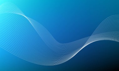 Tasarım için soyut dalga elemanı. Dijital frekans dengeleyici. Tarzlanmış çizgi sanat arka planı. Karıştırma aracı kullanılarak oluşturulan çizgilerle renkli parlak bir dalga. Eğimli dalgalı çizgi, pürüzsüz çizgili vektör.