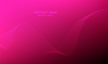 Tasarım için soyut dalga elemanı. Dijital frekans dengeleyici. Tarzlanmış çizgi sanat arka planı. Karıştırma aracı kullanılarak oluşturulan çizgilerle renkli parlak bir dalga. Eğimli dalgalı çizgi, pürüzsüz çizgili vektör.