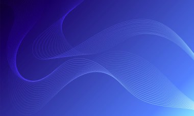 Tasarım için soyut dalga elemanı. Dijital frekans dengeleyici. Tarzlanmış çizgi sanat arka planı. Karıştırma aracı kullanılarak oluşturulan çizgilerle renkli parlak bir dalga. Eğimli dalgalı çizgi, pürüzsüz çizgili vektör.