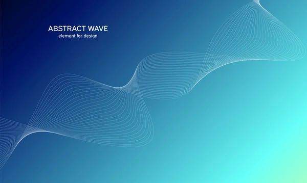 設計のための抽象波要素 デジタル周波数トラックイコライザ 様式化された線画の背景 ブレンドツールを使用して作成されたラインとカラフルな光沢のある波 曲線状の波線 滑らかなストライプベクトル — ストックベクタ