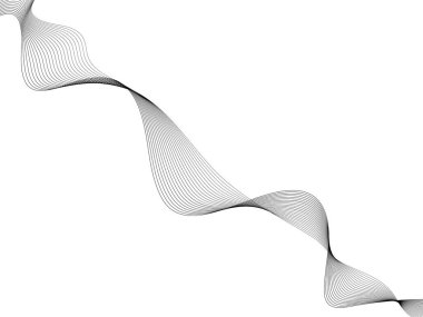 Tasarım için soyut dalga elemanı. Dijital frekans dengeleyici. Tarzlanmış çizgi sanat arka planı. Vektör çizimi. Karıştırma aracı kullanılarak oluşturulan çizgilerle dalga. Dalgalı kıvrımlı çizgi, düz çizgi