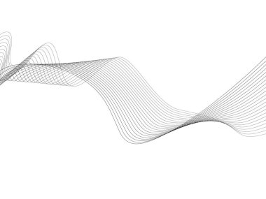Tasarım için soyut dalga elemanı. Dijital frekans dengeleyici. Tarzlanmış çizgi sanat arka planı. Vektör çizimi. Karıştırma aracı kullanılarak oluşturulan çizgilerle dalga. Dalgalı kıvrımlı çizgi, düz çizgi