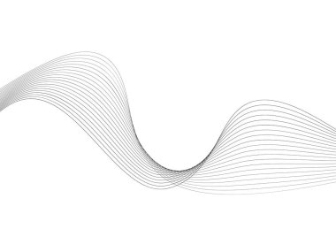Tasarım için soyut dalga elemanı. Dijital frekans dengeleyici. Tarzlanmış çizgi sanat arka planı. Vektör çizimi. Karıştırma aracı kullanılarak oluşturulan çizgilerle dalga. Dalgalı kıvrımlı çizgi, düz çizgi