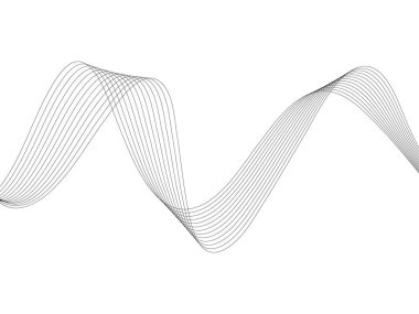 Tasarım için soyut dalga elemanı. Dijital frekans dengeleyici. Tarzlanmış çizgi sanat arka planı. Vektör çizimi. Karıştırma aracı kullanılarak oluşturulan çizgilerle dalga. Dalgalı kıvrımlı çizgi, düz çizgi