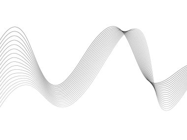 Tasarım için soyut dalga elemanı. Dijital frekans dengeleyici. Tarzlanmış çizgi sanat arka planı. Vektör çizimi. Karıştırma aracı kullanılarak oluşturulan çizgilerle dalga. Dalgalı kıvrımlı çizgi, düz çizgi