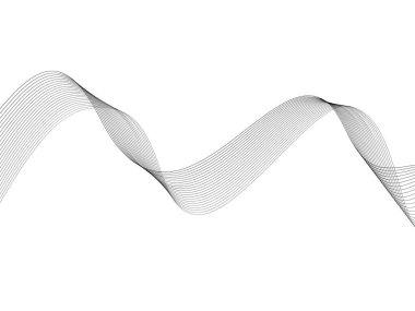 Tasarım için soyut dalga elemanı. Dijital frekans dengeleyici. Tarzlanmış çizgi sanat arka planı. Vektör çizimi. Karıştırma aracı kullanılarak oluşturulan çizgilerle dalga. Dalgalı kıvrımlı çizgi, düz çizgi