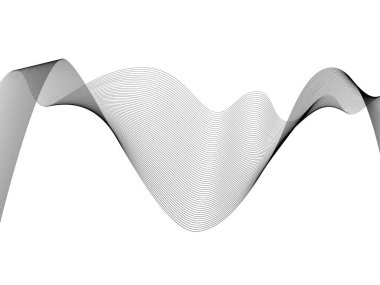 Tasarım için soyut dalga elemanı. Dijital frekans dengeleyici. Tarzlanmış çizgi sanat arka planı. Vektör çizimi. Karıştırma aracı kullanılarak oluşturulan çizgilerle dalga. Dalgalı kıvrımlı çizgi, düz çizgi