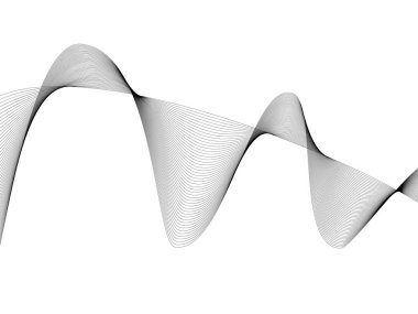 Tasarım için soyut dalga elemanı. Dijital frekans dengeleyici. Tarzlanmış çizgi sanat arka planı. Vektör çizimi. Karıştırma aracı kullanılarak oluşturulan çizgilerle dalga. Dalgalı kıvrımlı çizgi, düz çizgi